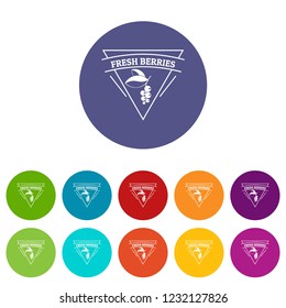 Fresh berries icons color set vector for any web design on white background