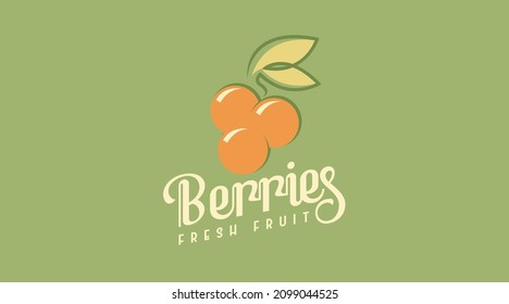 Fresh Berries Logo Design Concept in Retro Style