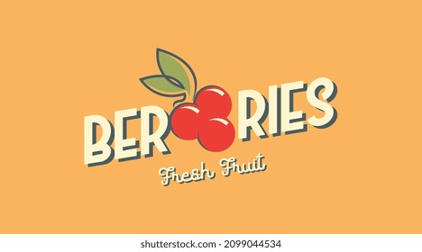 Fresh Berries Logo Design Concept in Retro Style