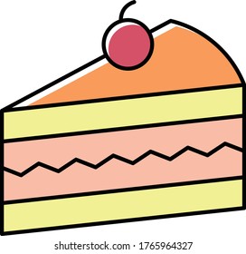 Fresh Berry Cake With Strawberry Buttercream concept vector icon design, Foodie and gourmet Symbol on white background