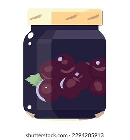 Fresh berry dessert in jar, organic gourmet isolated