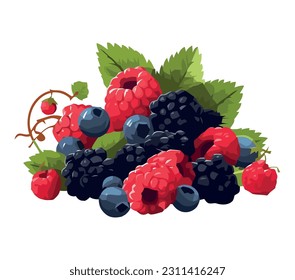 Fresh berry fruits in nature sweet icon isolated