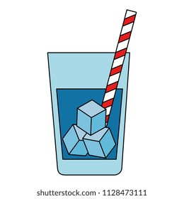 fresh beverage in glass with straw