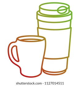 fresh beverages isolated icons
