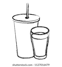 fresh beverages isolated icons