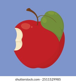 Vector de icono de manzana mordida fresca. Vector de fruta de manzana. icono de fruta saludable de manzana