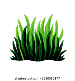 Fresh blades grow upward in garden grass illustration simple