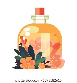 Fresh blossoms in a scented yellow jar isolated