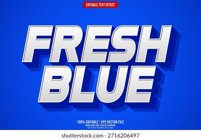 Efecto de texto editable 3D azul fresco