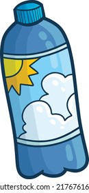 Fresh blue drink plastic bottle cartoon packaging