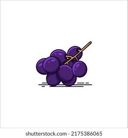 Icono de vectores de uvas azules frescas
