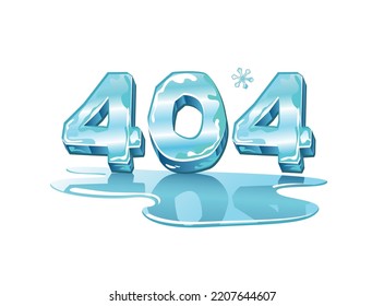 Fresh blue icy numbers 404 ice cubes