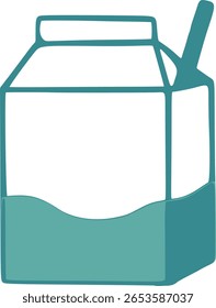 Bebida saudável fresca da caixa de leite azul