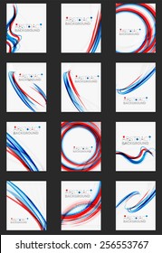 Fresh Blue And Red Wave Line. Abstract Background