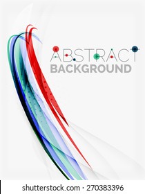 Fresh blue and red wave line. Abstract background