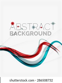 Fresh blue and red wave line. Abstract background