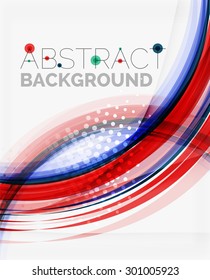 Fresh blue and red wave line. Abstract background