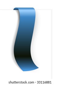 Fresh blue ribbon - bookmark