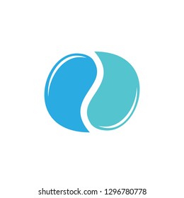 fresh blue water circle geometric logo vector