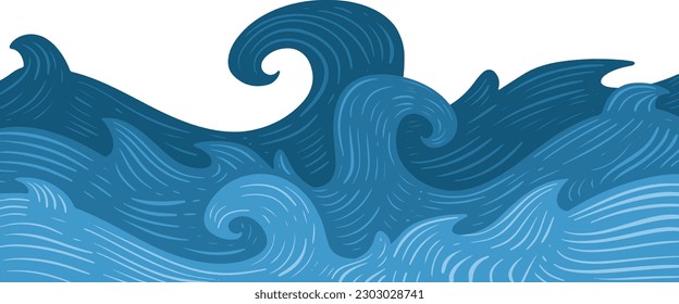 Fresh Blue Water Splash Element Illustration