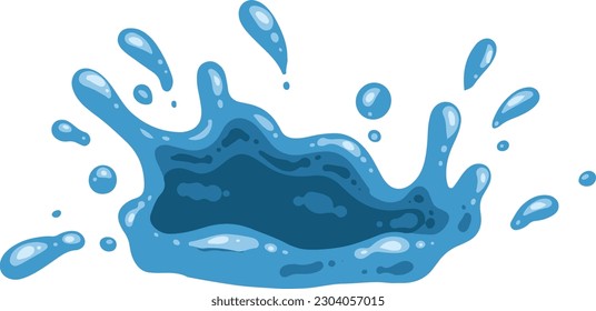 Fresh Blue Water Splash Element Illustration