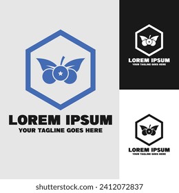 Fresh Blueberries Logo Template. Suitable for business, symbols, etc. Easy to edit. Eps 10