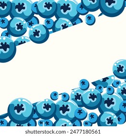 Fresh blueberry for background. Vector illustration in flat style