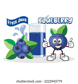 fresh blueberry juice illustration, a simple vector design