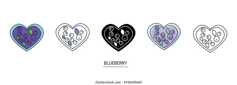 icono de tipo vector de arándano azul fresco
