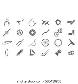 Fresh bmx parts icons. Bicycle icon. Bicycle parts icon.Bicycle component.  