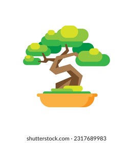 vector de logotipo fresco de la planta bonsai