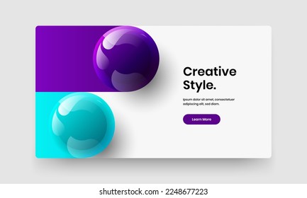 Plantilla de diseño vectorial de folletos frescos. Diseño de identidad corporativa de esferas 3D premium.