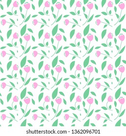 
Fresh botanical seamless pattern with flowers