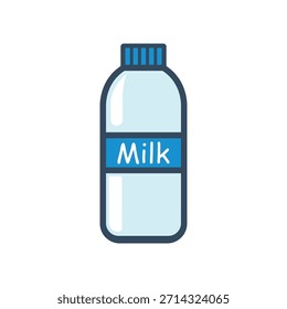 Web de Plantilla de diseño de elemento de Ilustración vectorial de dibujos animados de leche fresca embotellada