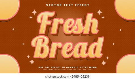 Fresh Bread 3d editable text effect Template suitable for Dairy food products
