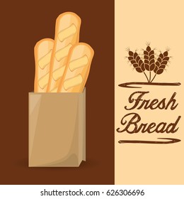 fresh bread baguette food poster