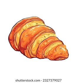 fresh bread baked croissant icon isolated