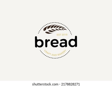 Fresh bread and bakery logo design concept. Croissant bakery logo