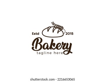 Fresh bread and bakery logo design concept. Croissant bakery logo