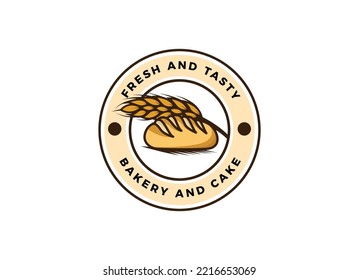 Fresh bread and bakery logo design concept. Croissant bakery logo