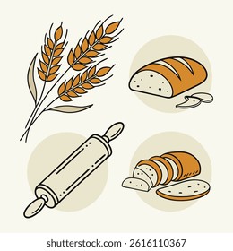 Fresh bread and bakery logo design concept. Croissant bakery logo