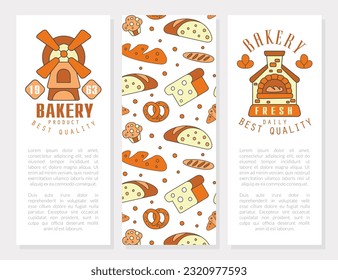 Fresh Bread and Bakery Product Card Vector Template