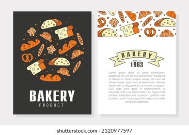 Fresh Bread and Bakery Product Card Vector Template