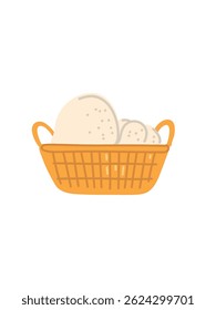 fresh bread in basket , vector illustration