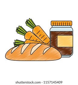 fresh bread with carrots