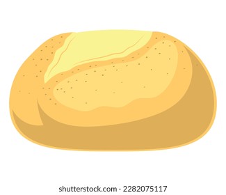 Fresh bread design over white