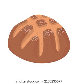 fresh bread flat icon isolated