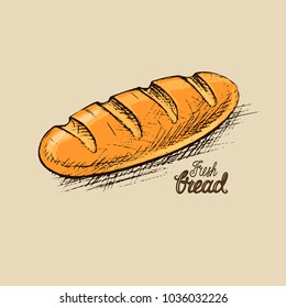 Fresh bread icon for bakery shop or food design. Vector illustration.