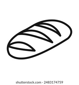 fresh bread icon Black line art vector