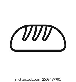 fresh bread icon Black line art vector logo